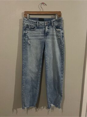 Buckle Black Fit 53 Light Wash Cropped Straight Leg Jeans size 28x28